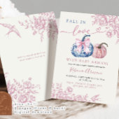 ラブシャワーのピンクブルーチノイスリーパンプキン秋 招待状