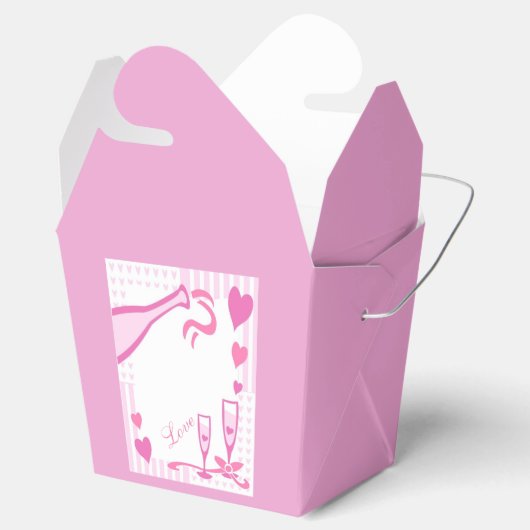 ラブシャンパン&ハートライトピンクテイクアウトお願いボックス フェイバーボックス (オープン)