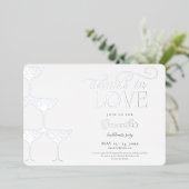 ラブシャンパ飲ンタワーバチェロレッテシルバー 箔招待状 (立ち正面)