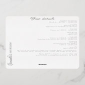 ラブシャンパ飲ンタワーバチェロレッテシルバー 箔招待状 (裏面)