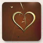 ラブシャードの金ゴールド懸命プラスティックコースター コースター (正面)