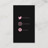 ラブシルエットで作られたピンクとブラックハート エンクロージャーカード (裏面)