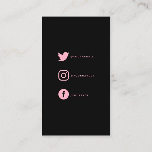 ラブシルエットで作られたピンクとブラックハート エンクロージャーカード (裏面)