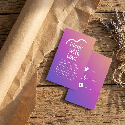 ラブシルエットエンクロージャで作られたハートグラデーション エンクロージャーカード