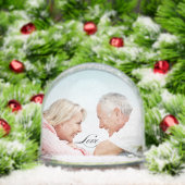 ラブシンプルモダンスクリプト2フォトスノーグローブ (クリスマス)