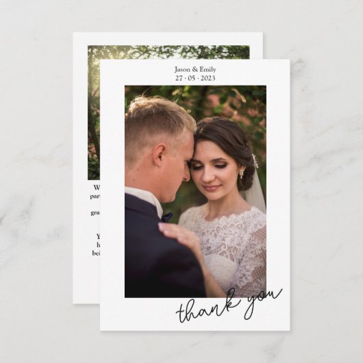ラブシンプルル結婚の写真サンキューカード サンキューカード (正面/裏面)