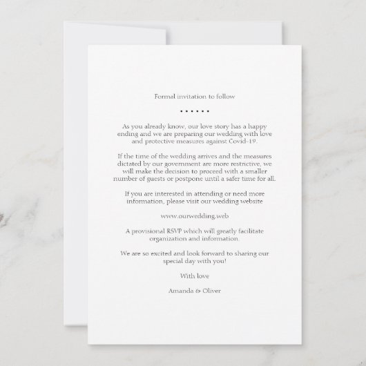 ラブシンプル引用文エレガントモダン6枚結婚の写真 (裏面)