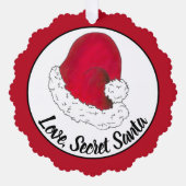ラブシークレットサンタクロースめでたいクリスマス赤クリスマス オーナメントカード (正面)