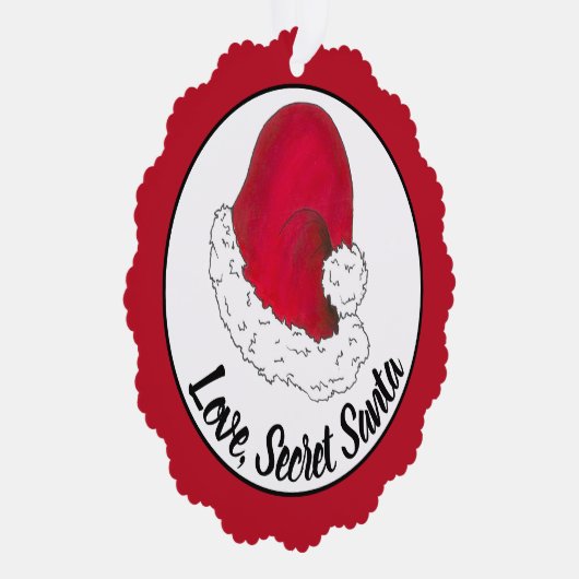 ラブシークレットサンタクロースめでたいクリスマス赤クリスマス オーナメントカード (右)