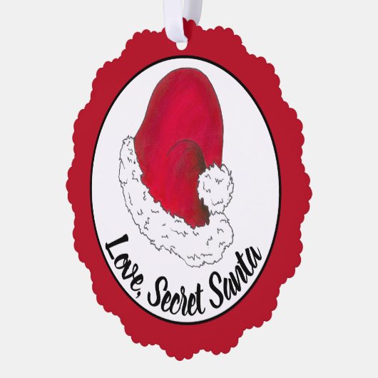 ラブシークレットサンタクロースめでたいクリスマス赤クリスマス オーナメントカード (左)