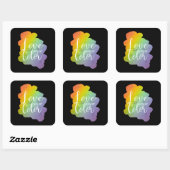 ラブシーズノーカラー引用文レインボーブラック スクエアシール (シート)