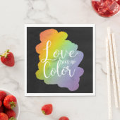 ラブシーズノーカラー引用文レインボーブラック スタンダードランチョンナプキン (インサイチュ)