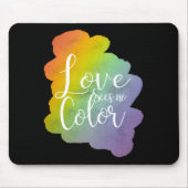 ラブシーズノーカラー引用文レインボーブラック マウスパッド (正面)