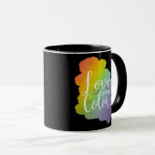 ラブシーズノーカラー引用文レインボーブラック マグカップ (正面右)