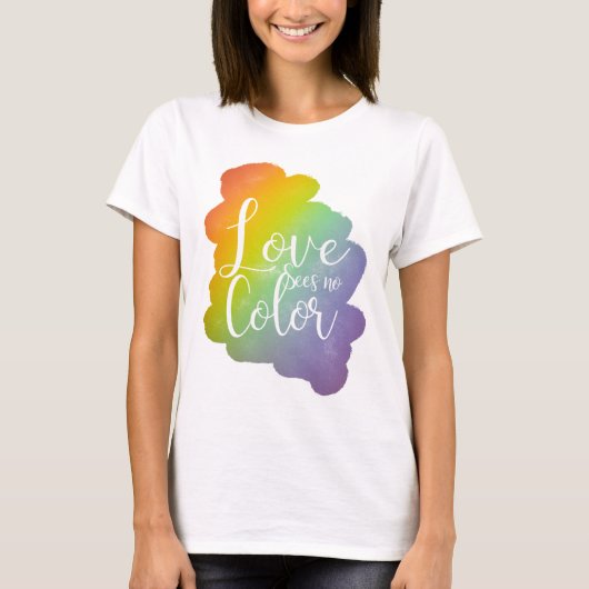 ラブシーズノーカラー感動的引用文虹 Tシャツ (正面)