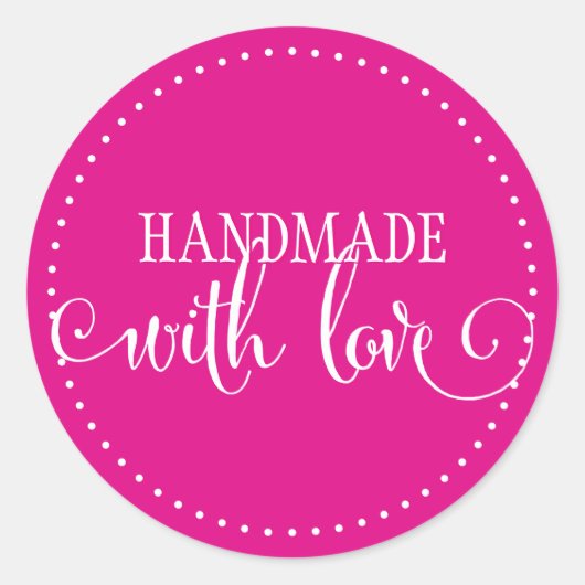 ラブシールスクリプトピンクモダンスタイリッシュ手作り ラウンドシール (正面)