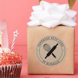 ラブシール付き手作りベーキングパーソナライズされたシール ラウンドシール