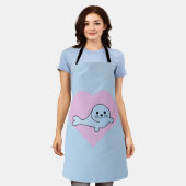 ラブシールTシャツ エプロン (着用した状態)