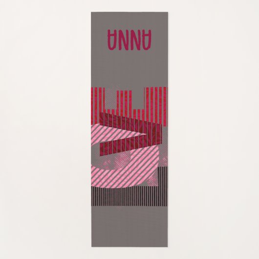 ラブジオメトリックマゼンタレターヨガマット ヨガマット (正面)