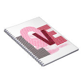 ラブジオメトリックマゼンタ文字 ノートブック (右側)