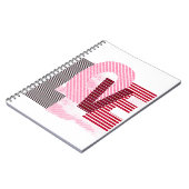 ラブジオメトリックマゼンタ文字 ノートブック (左側)