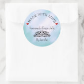 ラブジャムラベル付き手作りハート缶詰食品 ラウンドシール (バッグ)