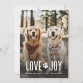 ラブジョイかわいい犬フォトクリスマス シーズンカード (正面)