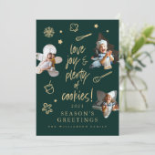 ラブジョイクリスマスクッキー家族のベーキング写真 シーズンカード (スタンド正面)