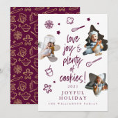 ラブジョイクリスマスクッキー家族のベーキング写真 シーズンカード (正面/裏面)