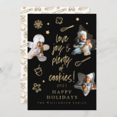 ラブジョイクリスマスクッキー家族のベーキング写真 シーズンカード (正面/裏面)