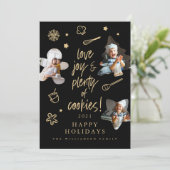 ラブジョイクリスマスクッキー家族のベーキング写真 シーズンカード (スタンド正面)