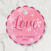 ラブジョイピンクスノーフレークスクリスマスホリデー フェイバータグ (裏面)