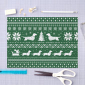 ラブジョイピースウィーナードッグ | Dachshundsクリスマス 薄葉紙 (クラフト)