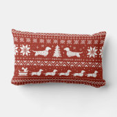 ラブジョイピースウィーナー犬クリスマスパターン ランバークッション (裏面)