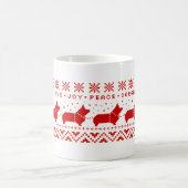 ラブジョイピースコルギスフェスティバルクリスマスホリデー コーヒーマグカップ (中央)