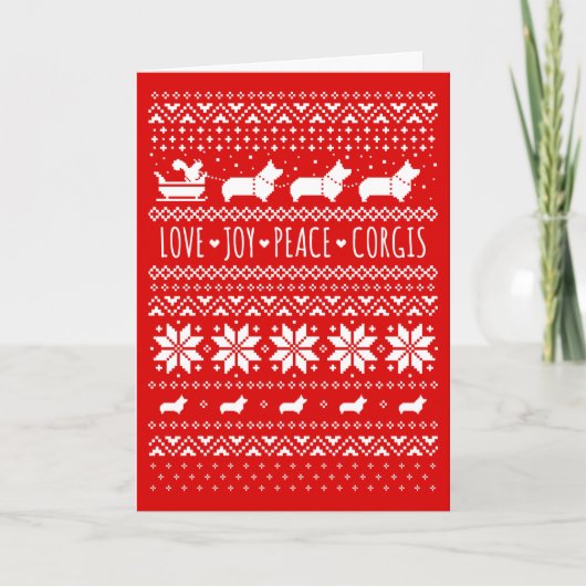 ラブジョイピースコーギスフェスティバルクリスマスホリデー シーズンカード (正面)