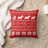 ラブジョイピーススコッティーズクリスマスホリデードッグズ クッション (ブランケット)