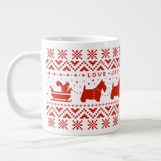 ラブジョイピーススコットランドフェスティバルクリスマスドッグ ジャンボコーヒーマグカップ (左)
