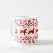 ラブジョイピースブルターネスフェスティバルクリスマスドッグス コーヒーマグカップ (正面左)