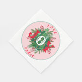 ラブジョイピースホリデーエレガントリースグリーンレッド スタンダードランチョンナプキン (角)