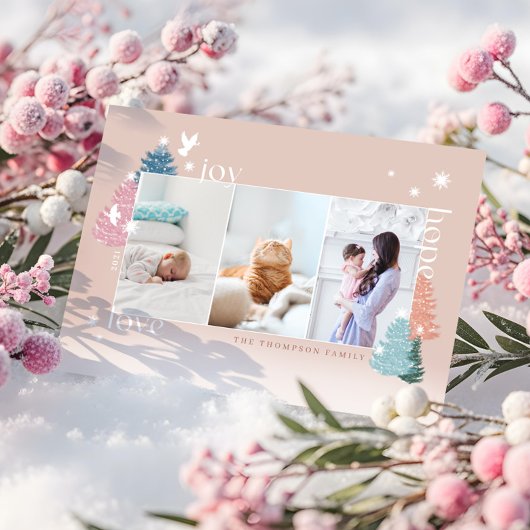ラブジョイホープPastelクリスマスツリーフォレスト3写真 シーズンカード