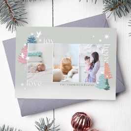 ラブジョイホープPastelクリスマスツリーフォレスト3写真 シーズンカード