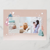ラブジョイホープPastelクリスマスツリーフォレスト3写真 箔シーズンカード (正面)