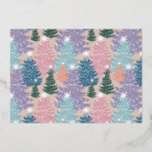 ラブジョイホープPastelクリスマスツリーフォレスト3写真 箔シーズンカード (裏面)