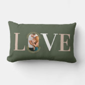 ラブジョイモダンタイプ幾何学ファミリーフォトグリーン ランバークッション (正面)