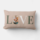 ラブジョイモダンタイプ幾何学ファミリーフォトピンク ランバークッション (正面)