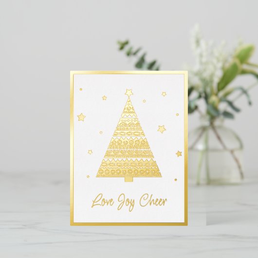 ラブジョイ応援季節のごあいさつ金ゴールド 箔シーズンポストカード (立ち正面)