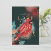 ラブジョイ&ピースレッド（鳥）ショウジョウコウカンチョウウォーターカラーエボニー シーズンカード (スタンド正面)