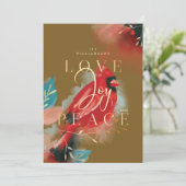 ラブジョイ&ピースレッド（鳥）ショウジョウコウカンチョウウォーターカラーグリーン シーズンカード (スタンド正面)