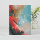 ラブジョイ&ピースレッド(鳥)ショウジョウコウカンチョウ抽象芸術水彩 シーズンカード (スタンド正面)